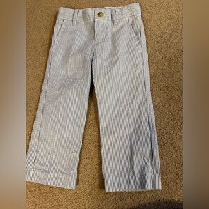 Janie and Jack Blue and White Seersucker Kids Pants